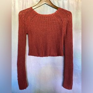 Knitted crop sweater (dusty pink)